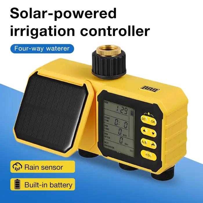 Programmateur d'arrosage solaire WiFi 1/2/4 sorties avec application Smart Life