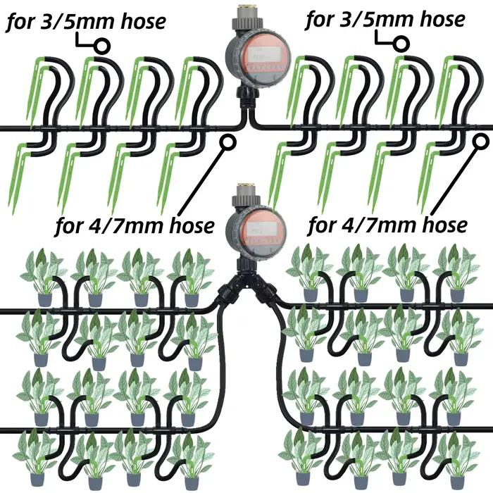 SPRINCLE-Système d'irrigation goutte-à-goutte à coude vert pour bonsaï en pot, tuyau d'arrosage auto