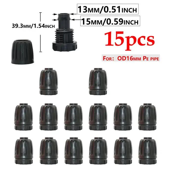 15 pièces de raccords de tuyauterie en PE de 16 mm