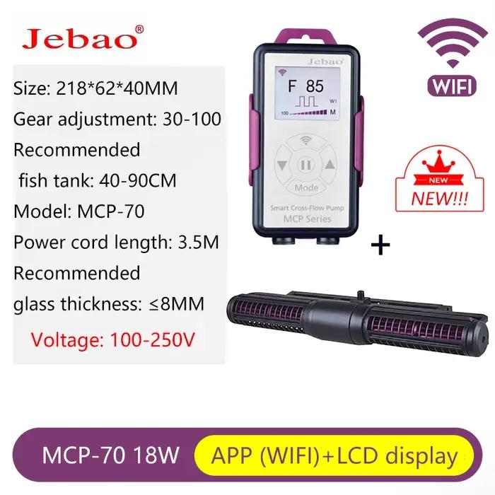Pompe à flux transversal Jebao MCP pour aquarium avec contrôle WiFi et pompe à ondes pour qualité d'eau optimale et ambiance unique