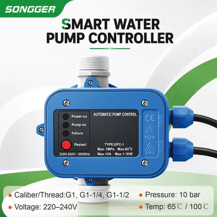 Contrôleur intelligent de pression pour pompe à eau 220-240V automatique filetage G1 G1-1/4 G1-1/2 système d’alimentation domestique et irrigation agricole