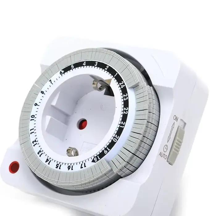 Prise de minuterie mécanique brun pour économie d'énergie programmable 24 heures automatique interruption cycle occasions spéciales