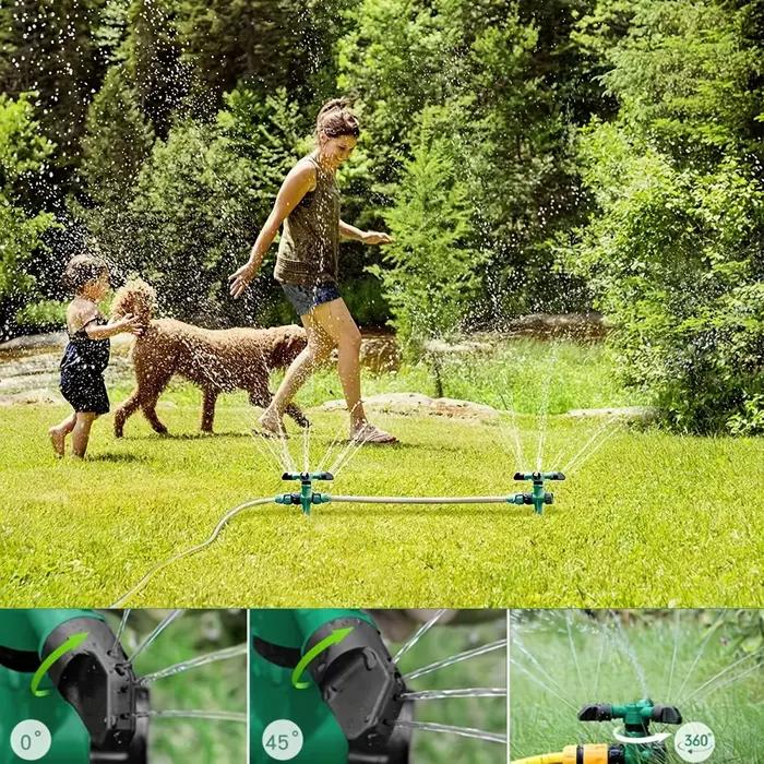 Système d'irrigation professionnel 360 degrés arroseur de jardin avec pulvérisation réglable économie d'eau base en plastique robuste pour pelouses et plantes