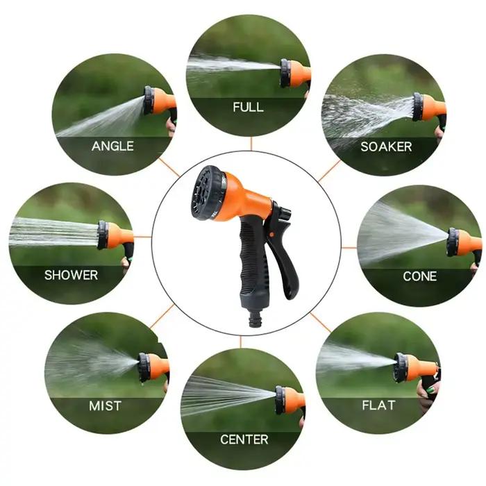 Pistolet à eau de jardin avec 8 types de buses