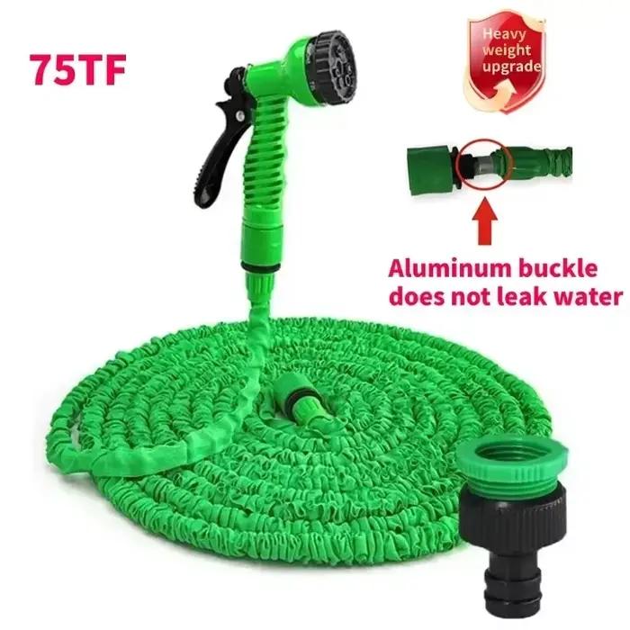 Tuyau d'eau extensible en TPE flexible et robuste avec système rembobinable et montage au mur pour jardinage et nettoyage voiture