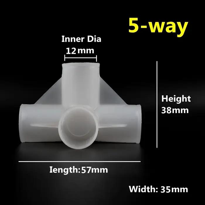 Connecteur en T en plastique PVC pour jardin irrigation adaptateur de tuyau quatre voies pour distribution d'eau bricolage aquariophilie et maison