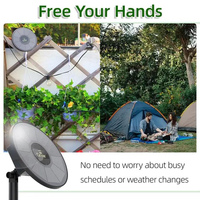 Système d'irrigation solaire goutte-à-goutte pour plantes en pot avec 6 modes de minuterie auto-alimenté par énergie solaire pour balcons, terrasses, jardins et serres