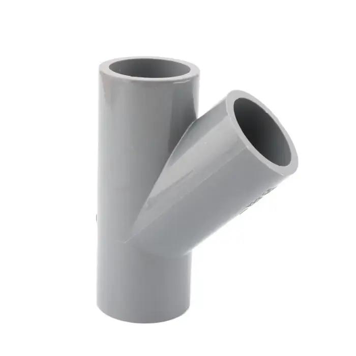 Connecteur de tuyau en PVC gris, coude droit, Joints croisés en T, adaptateur de tuyau d'eau, 3 4 5
