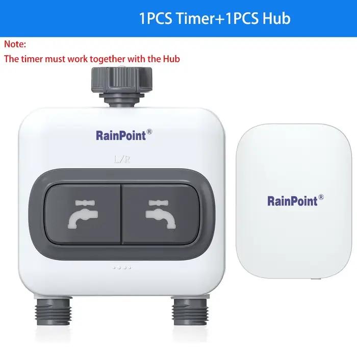 RainPoint – minuterie d'arrosage intelligente à 2 zones, WIFI, système d'irrigation automatique pour