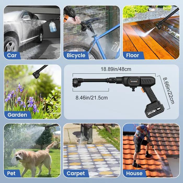 Makita – pistolet à eau haute pression 6 en 1, 60 bars, 20000mAh, pour nettoyage du jardin et de la