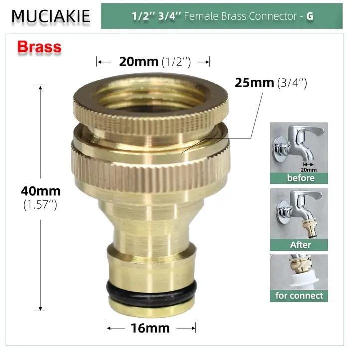 Connecteurs d'eau rapides MUCIAKIE pour jardinage arrosage lavage voiture raccord flexible universel en ABS pour extérieur usage varié occasions spéciales