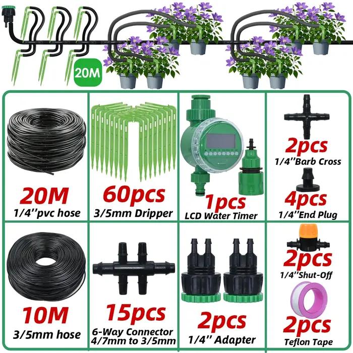 Kit d'arrosage KESLA goutte à goutte en plastique avec coude émetteur pour plantes en pot bonsaïs serres occasions spéciales