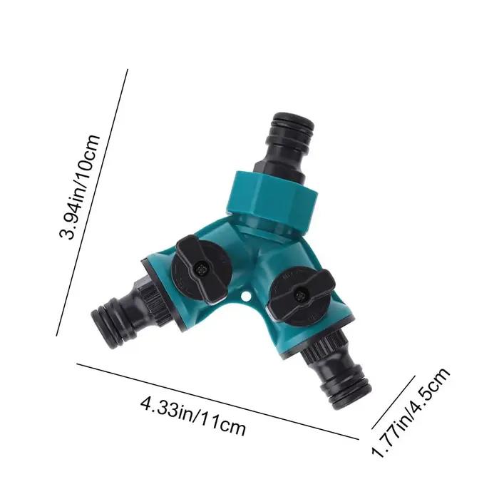 Séparateur de tuyau d'arrosage à 2 voies, connecteur de tuyau d'arrosage avec robinet, arrêt pour l'
