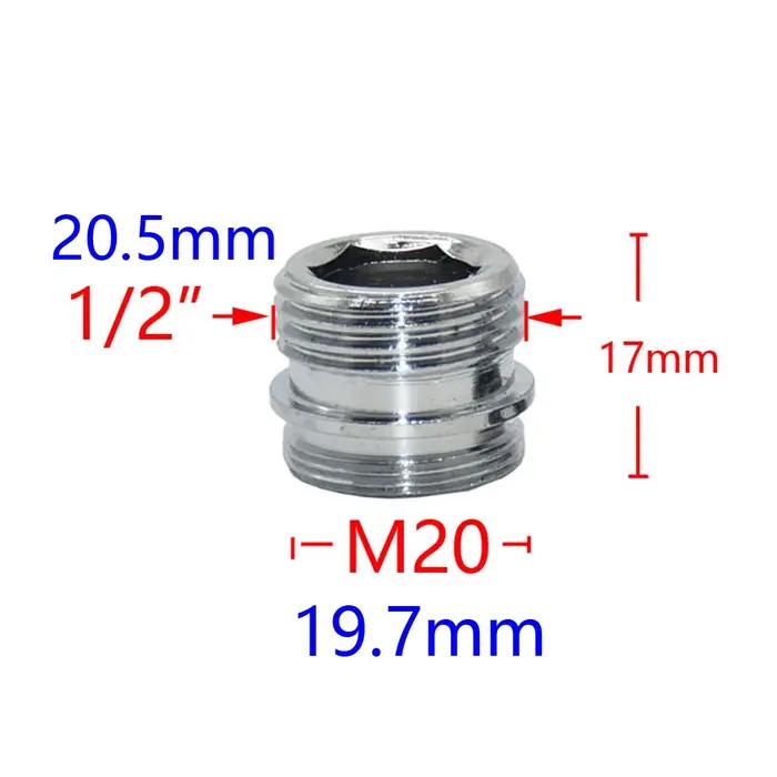 Connecteur de filetage en laiton 1/2 "à M22/20/24/16/18/28 pour robinet, connecteur de douche de sal