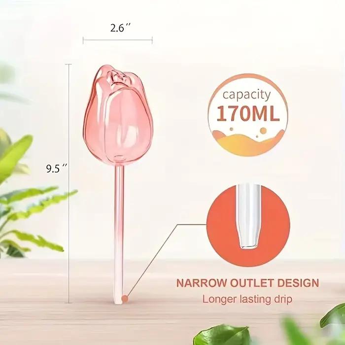 Boules d'arrosage en forme de tulipe pour plantes d'intérieur et extérieures, kit d'arrosage automatique, design élégant, adaptable à divers types de plantes, idéal pour jardins et cadeaux de jardiniers