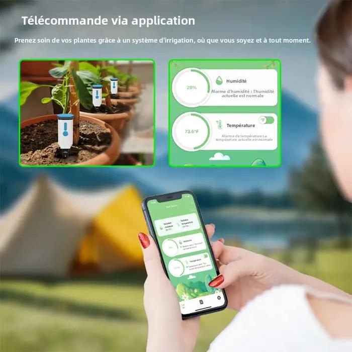 Haozee Tuya Smart WiFi Capteur d'Humidité du Sol Intelligent IP66 Étanche Moniteur de Température et d'Humidité en Temps Réel Automatisation de Jardin Pour Jardins Familiaux et Amateurs de Jardinage Occasions Spéciales