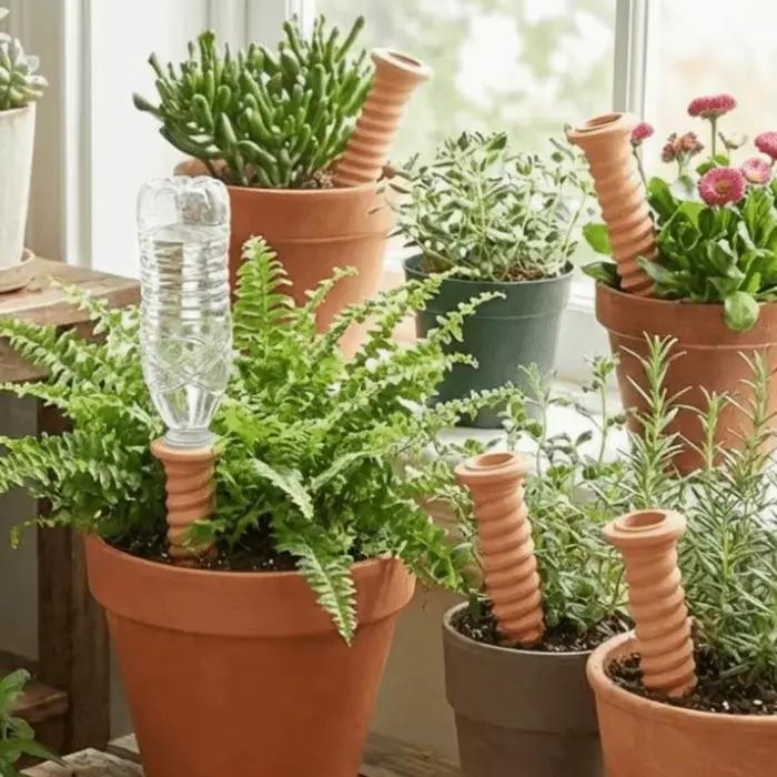 Piquets d'arrosage automatique en terre cuite à auto-arrosage en argile naturelle
