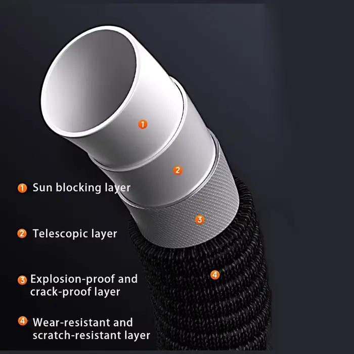 Tuyau d'arrosage extensible-noyau en latex à 4 couches de résistance supérieure robuste-connecteurs en laiton extra