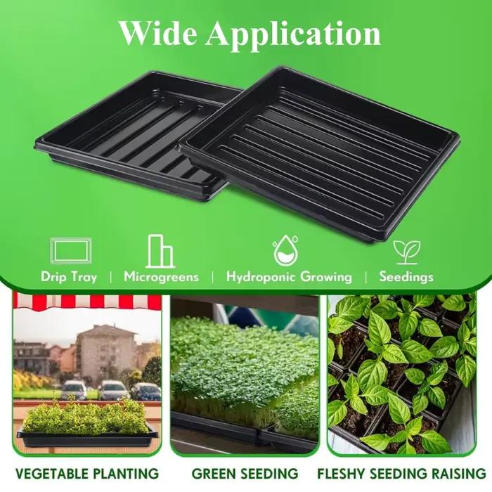 Plateaux de culture carrés en plastique pour graines de jardin, 27x27cm, 6 pièces, sans trous de vid