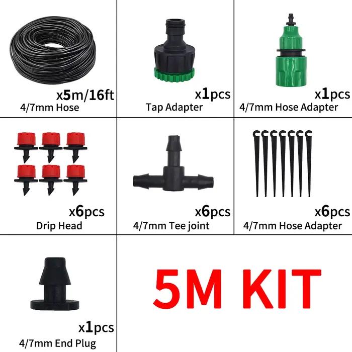 Kit d'arrosage automatique de 20 m avec goutteurs réglables pour jardin, système d'irrigation goutte