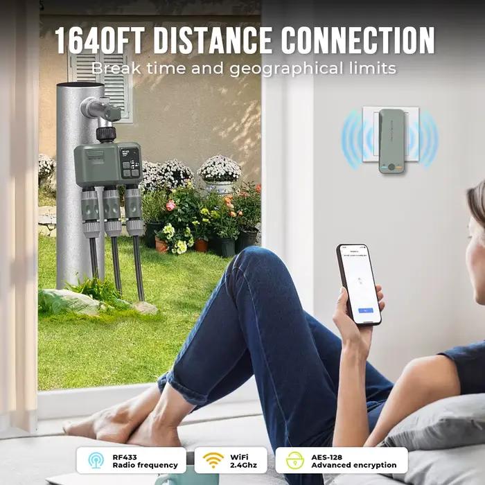 Minuterie d'arrosage de jardin intelligente Tuya Wifi + RF433