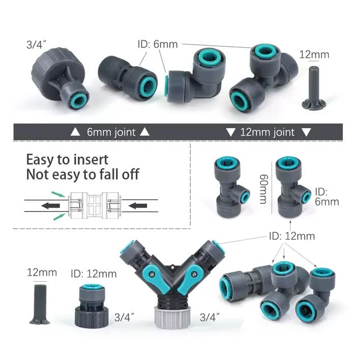 Raccords de tubes à connecteur rapide pour tuyau d'arrosage
