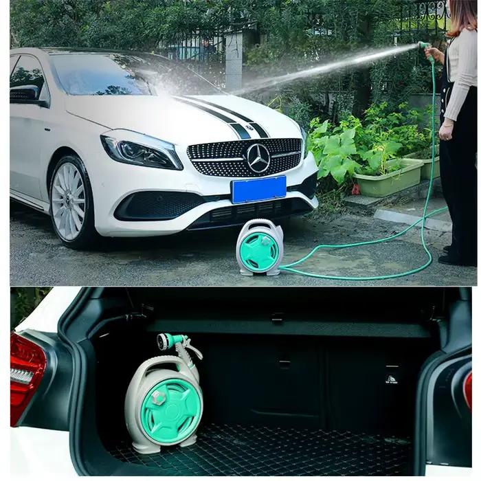 Mini chariot de dévidoir de tuyau d'arrosage en plastique ABS pour jardinage, lavage de voiture et entretien de fleurs occasions diverses