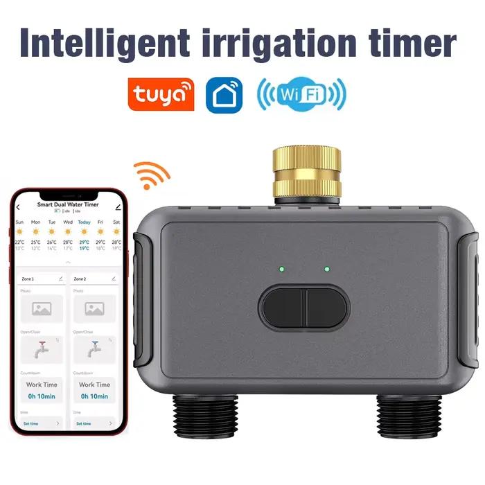 Tuya WiFi minuterie d'eau intelligente 2 prises
