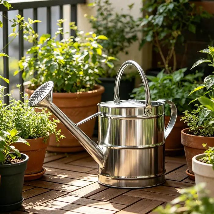 Arrosoir de jardin moderne avec deux poignées, accessoire d'arrosage en métal pour plantes, pour la