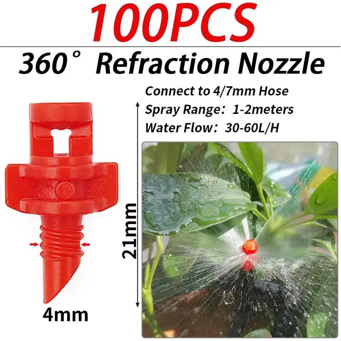 100 PIÈCES 90-360 ° Micro-asperseurs d'irrigation goutte