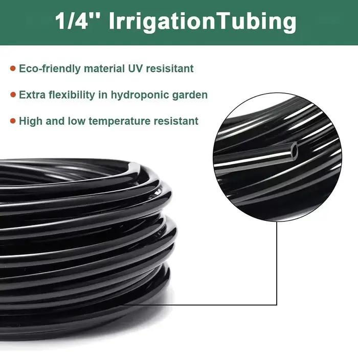 Tuyau d'irrigation enroulable en PVC 4/6mm noir pour fleurs bonsaïs et pelouses occasions spéciales jardinage