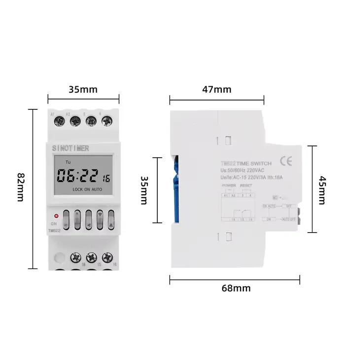 Minimal 1 deuxième intervalle 7 jours hebdomadaire Programmable minuterie numérique interrupteur horloge relais de