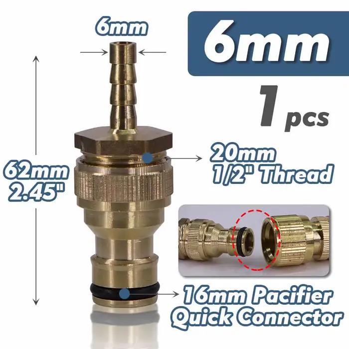 Adaptateur de Tuyau en Laiton, Connecteur Rapide, Irrigation de Jardin, Tube d'Arrosage, Réparation