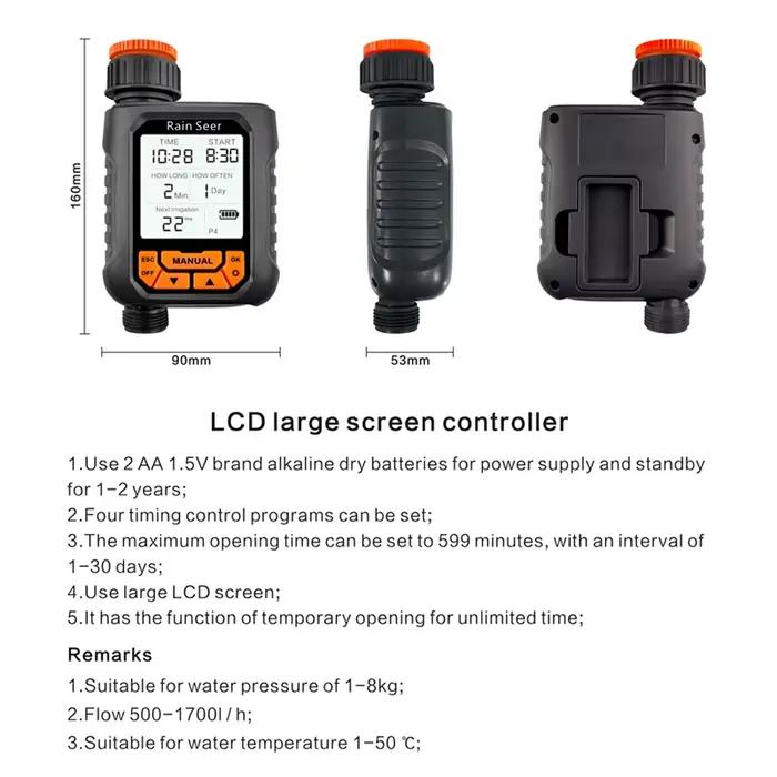 Soudeur grand écran LCD minuterie d'eau étanche IP65 maison jardin irrigation