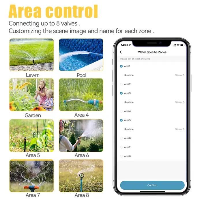 Contrôleur d'irrigation WiFi Rainpoint minuterie d'arrosage intelligent 8 zones système d'arrosage basé sur les données météorologiques jardinage automatique application gratuite gestion collaborative jardin verdoyant économie d'eau installation facile pour propriétaires de jardins