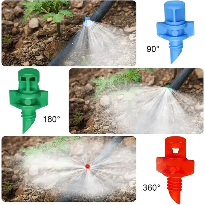 Émetteurs d'irrigation goutte à goutte 90/180/360° pour jardin, pelouse, serre, hangar de légumes, aménagement paysager, parterres de fleurs occassions spéciales