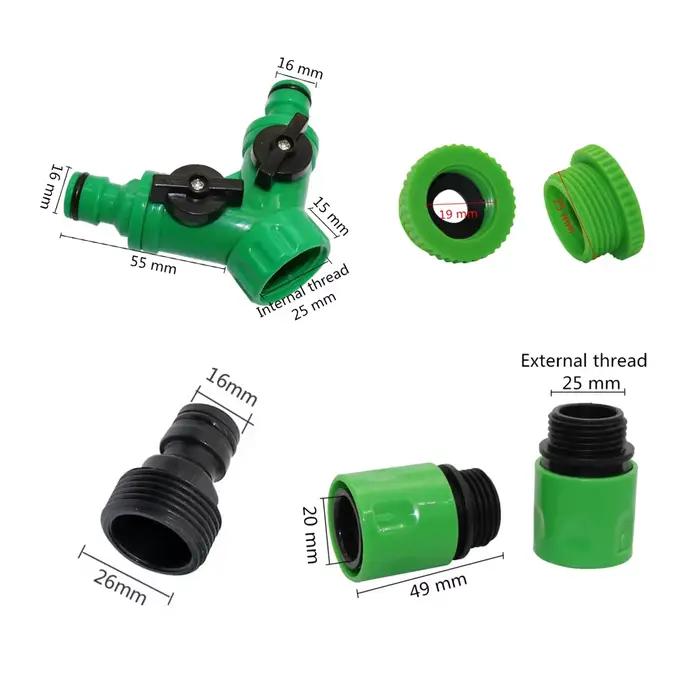 Distributeur d'eau de jardin à 2 voies, raccord femelle 1/2" 3/4", type Y pour tuyau d'arrosage, van