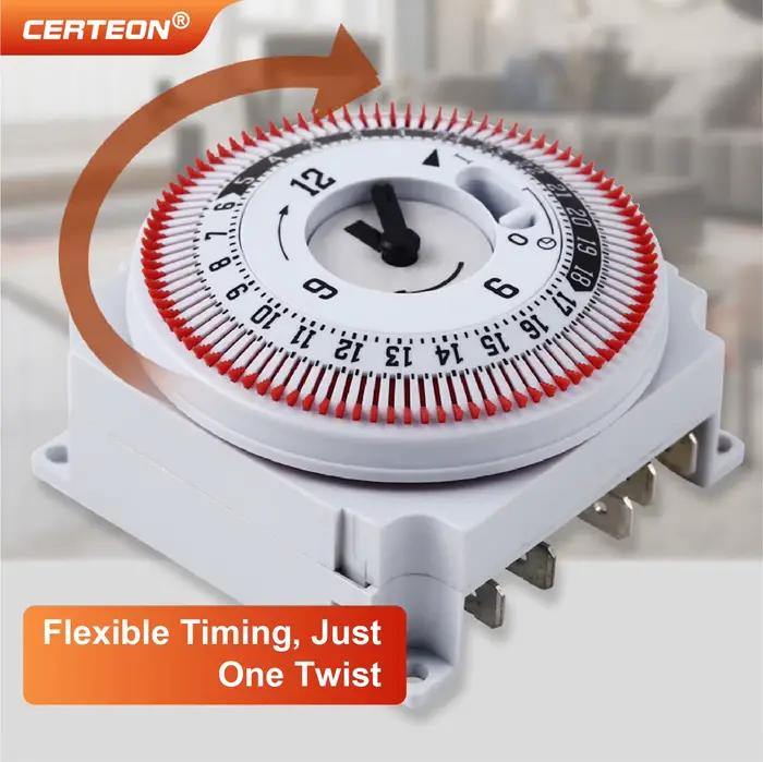 Prise Minuterie Mécanique GT01 24H Programmable Interrupteur Automatique Par Intervalles de 15 Minutes pour Appareils Électroménagers Contrôle Marche Arrêt