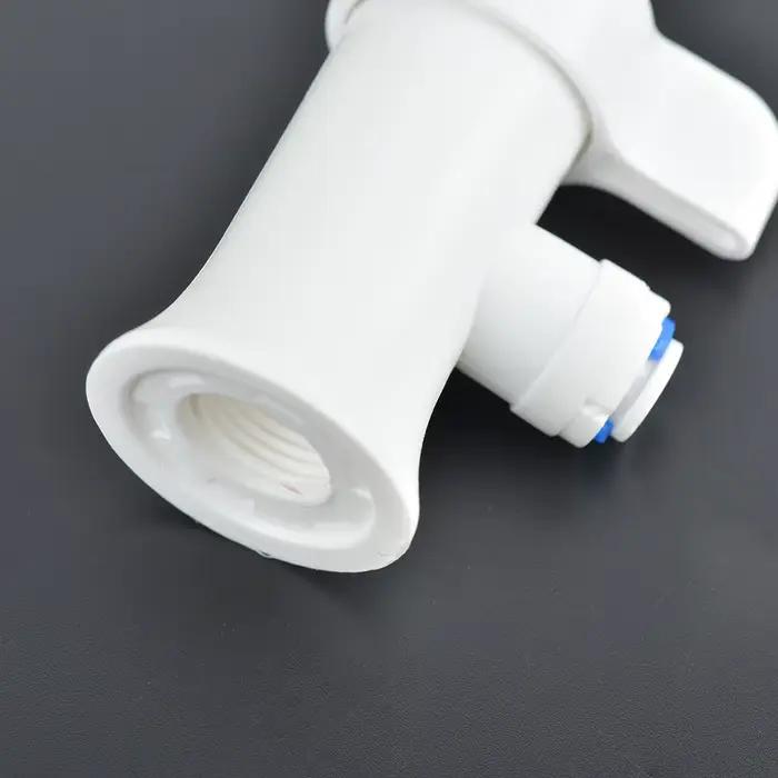 Robinet à tournant sphérique droit en plastique RO, tuyau de 1/4 "3/8" OD, connexion rapide 1/4 "3/8