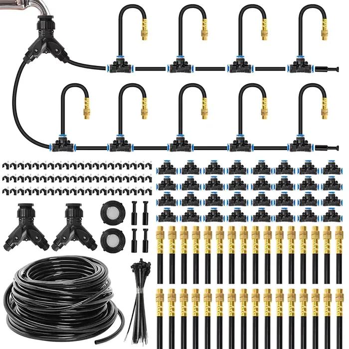 Système d'irrigation automatique pour jardin - Kit d'arrosage 30/60 m avec buses réglables pour extérieur