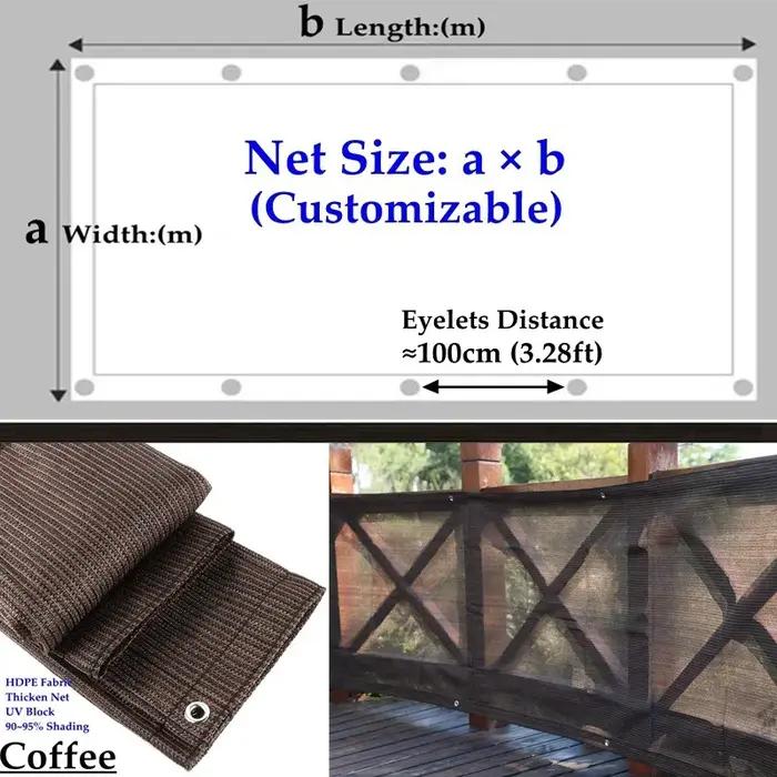 95% ombrage Anti-UV épaissir PEHD Pergola pare-soleil filet jardin cour parasol voiles balcon sécurité écran de confiden