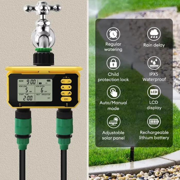 Yieryi minuterie d'arrosage de jardin programmateur d'irrigation automatique