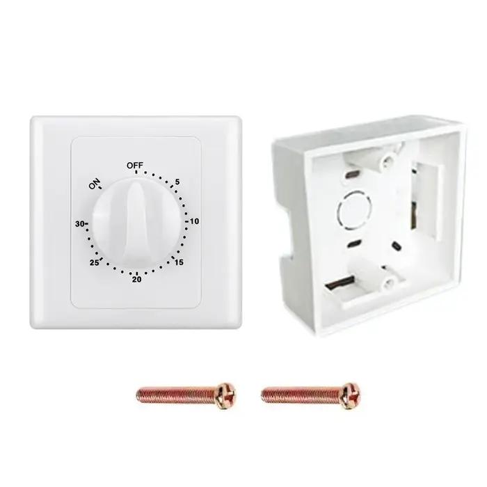 Minuterie de commande mécanique à bouton avec programmation facile pour ventilateurs, chauffe-eau, pompes, routeurs, aquariums et autres appareils électriques