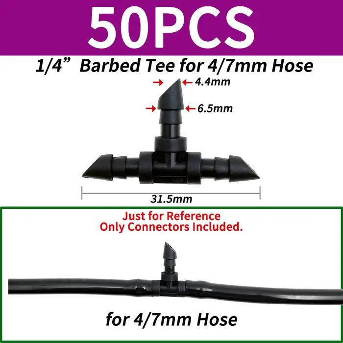 Kit d'arrosage Oasis 3/5 4/7mm tuyau connecteurs d'irrigation barbelé simple Double T coude goutte à goutte flèche couplage croisé raccord d'arrosage pour jardin en plastique multicolore