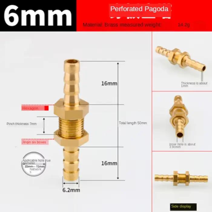 Adaptateur de connecteur de raccord de tuyau en cuivre pour tuyau de 6 8 10 12 14 16mm carburant gaz eau installation de jardin occasionnels usage professionnel adaptable à divers systèmes d'arrosage