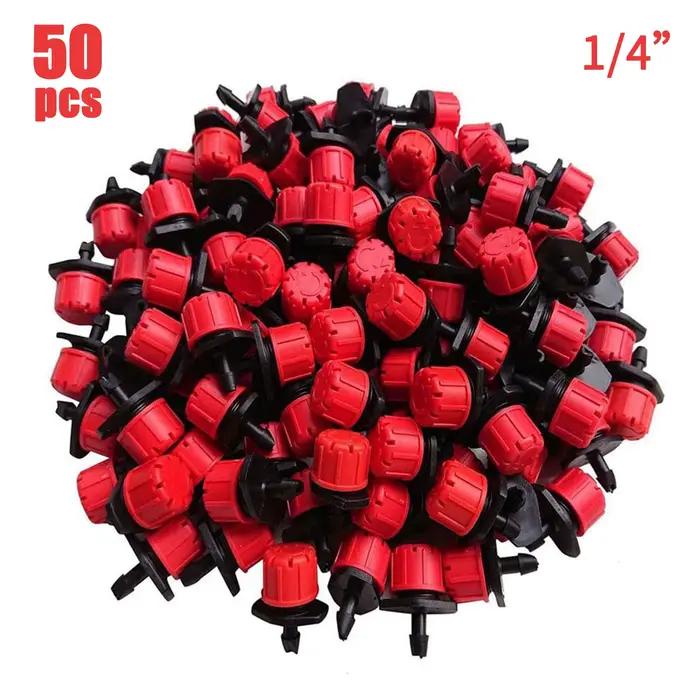 Micro-arroseurs réglables anti-obstruction, 50 pièces, buses d'irrigation goutte à goutte de 4/7 mm