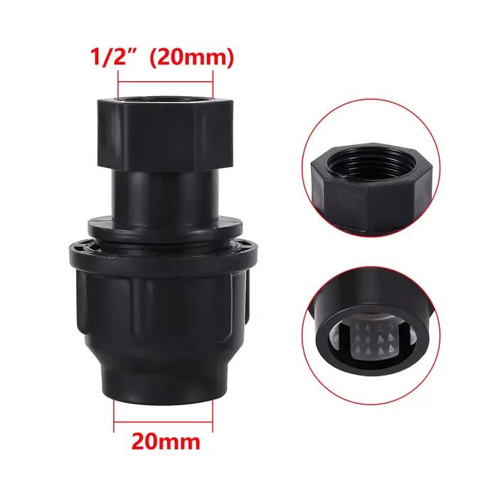 Connecteur de réduction droit noir pour tuyau en PE, raccord de tube, adaptateur d'irrigation à file