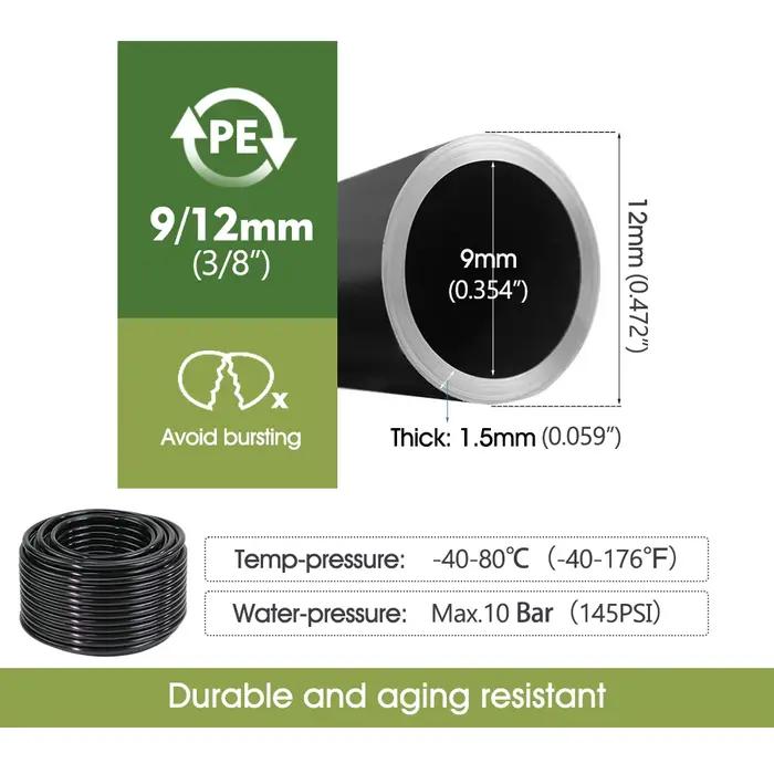 Tuyau d'arrosage en plastique résistant et facile à utiliser pour jardin et extérieur enroulable avec plusieurs couleurs et longueurs disponibles