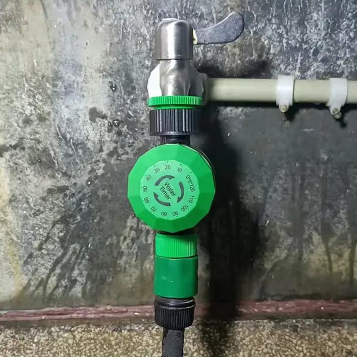 Contrôleur d'arrosage automatique en plastique 120 minutes pour jardiniers, programmateur de débit d'eau sans pile pour arrosage extérieur de jardin, molette réglable robuste pour parterres de fleurs et potagers
